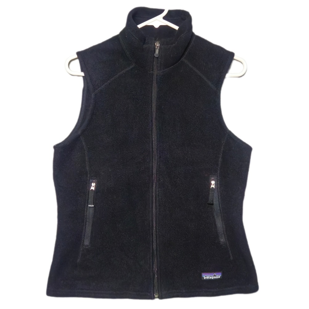Patagonia Synchilla Fleece Vest Women M Black Full Zip Mock Neck 25164F7